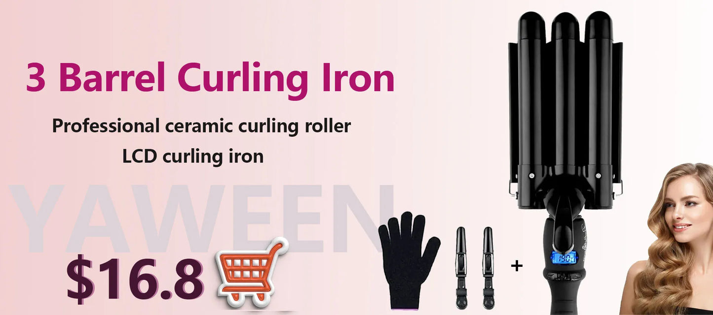 Curléa™ LCD Triple Barrel Curler