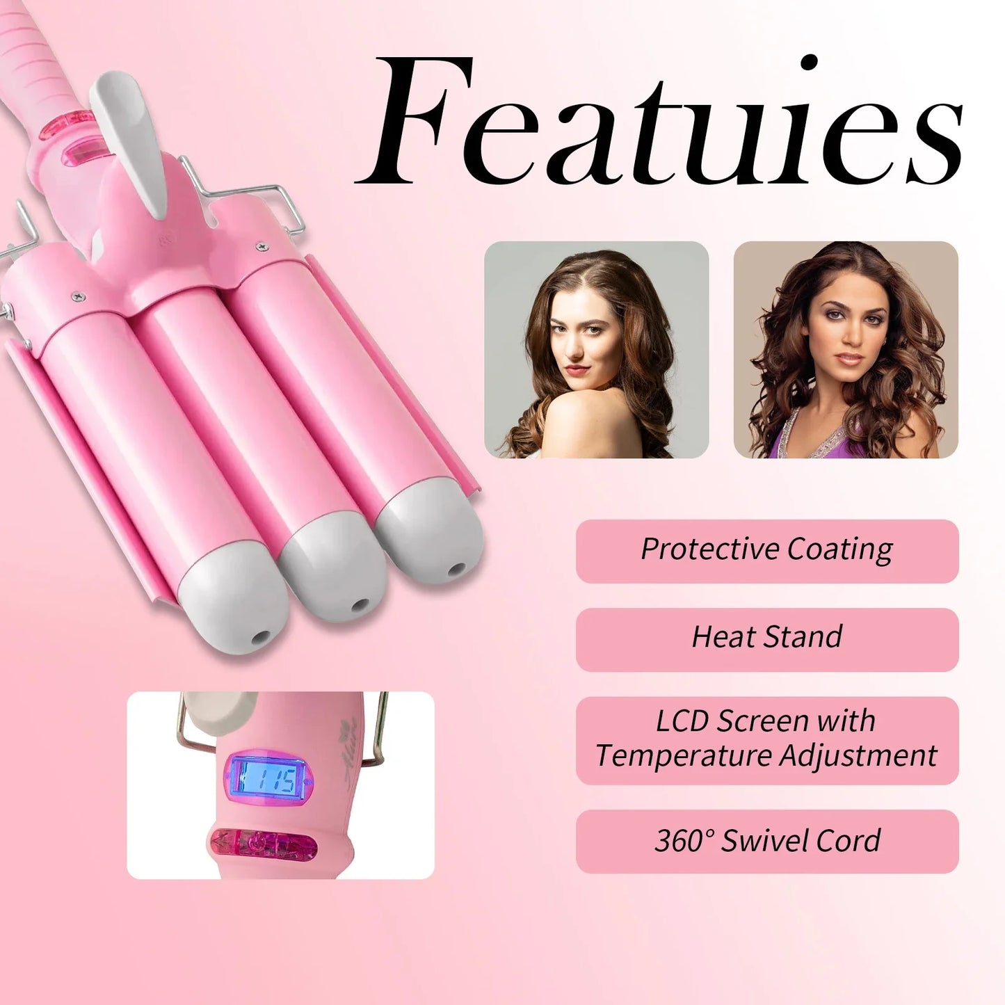 Curléa™ LCD Triple Barrel Curler