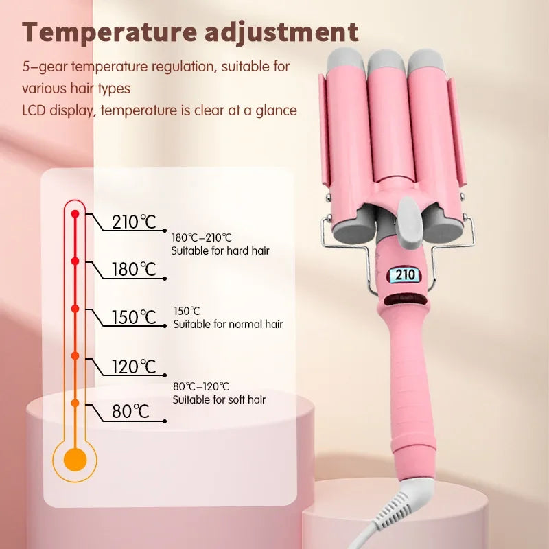 Curléa™ LCD Triple Barrel Curler