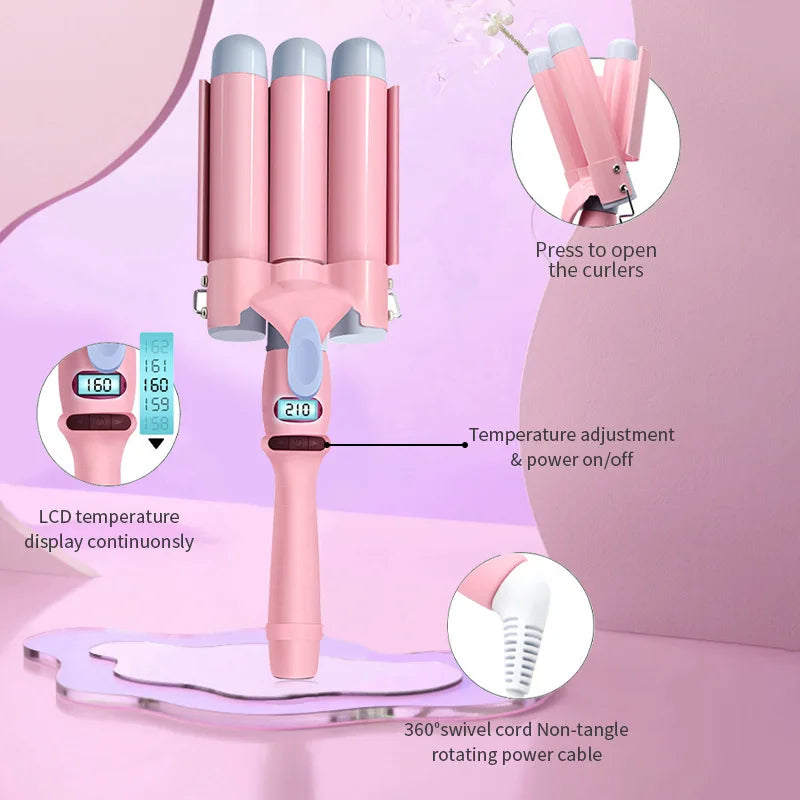 Curléa™ LCD Triple Barrel Curler