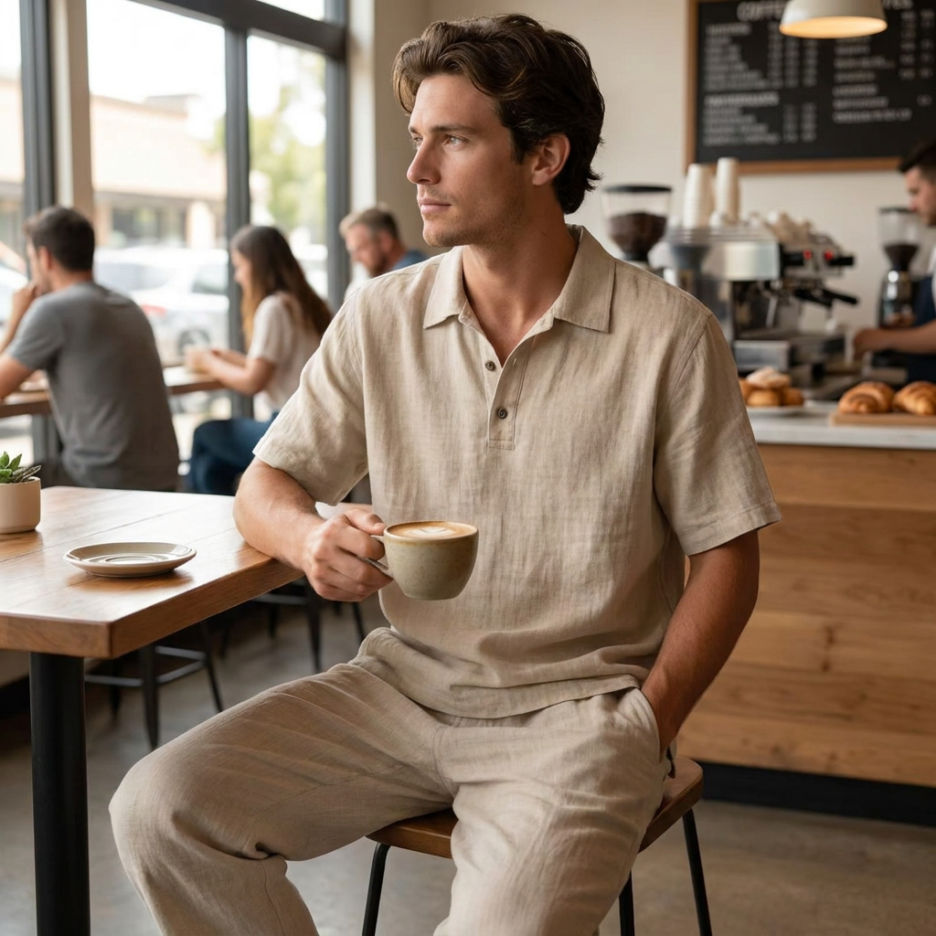Men’s Casual Linen Two-Piece Set