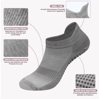 SilkHaven™ No-Slip Invisible Socks – 6 Pcs