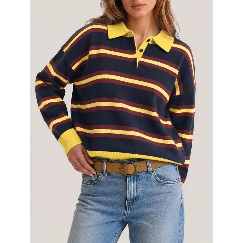 Classic Preppy Striped Women's Sweater
