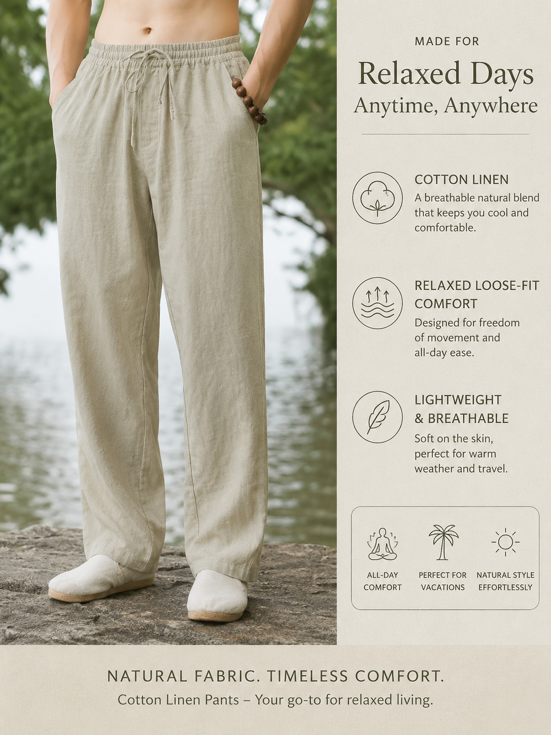 CoastDrift Linen Joggers