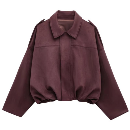 Women's Bomber Jacket Lapel Long Sleeve