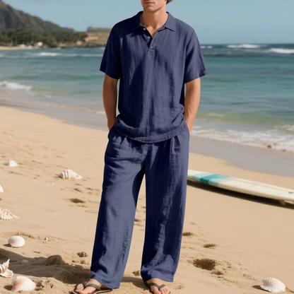 Men’s Casual Linen Two-Piece Set