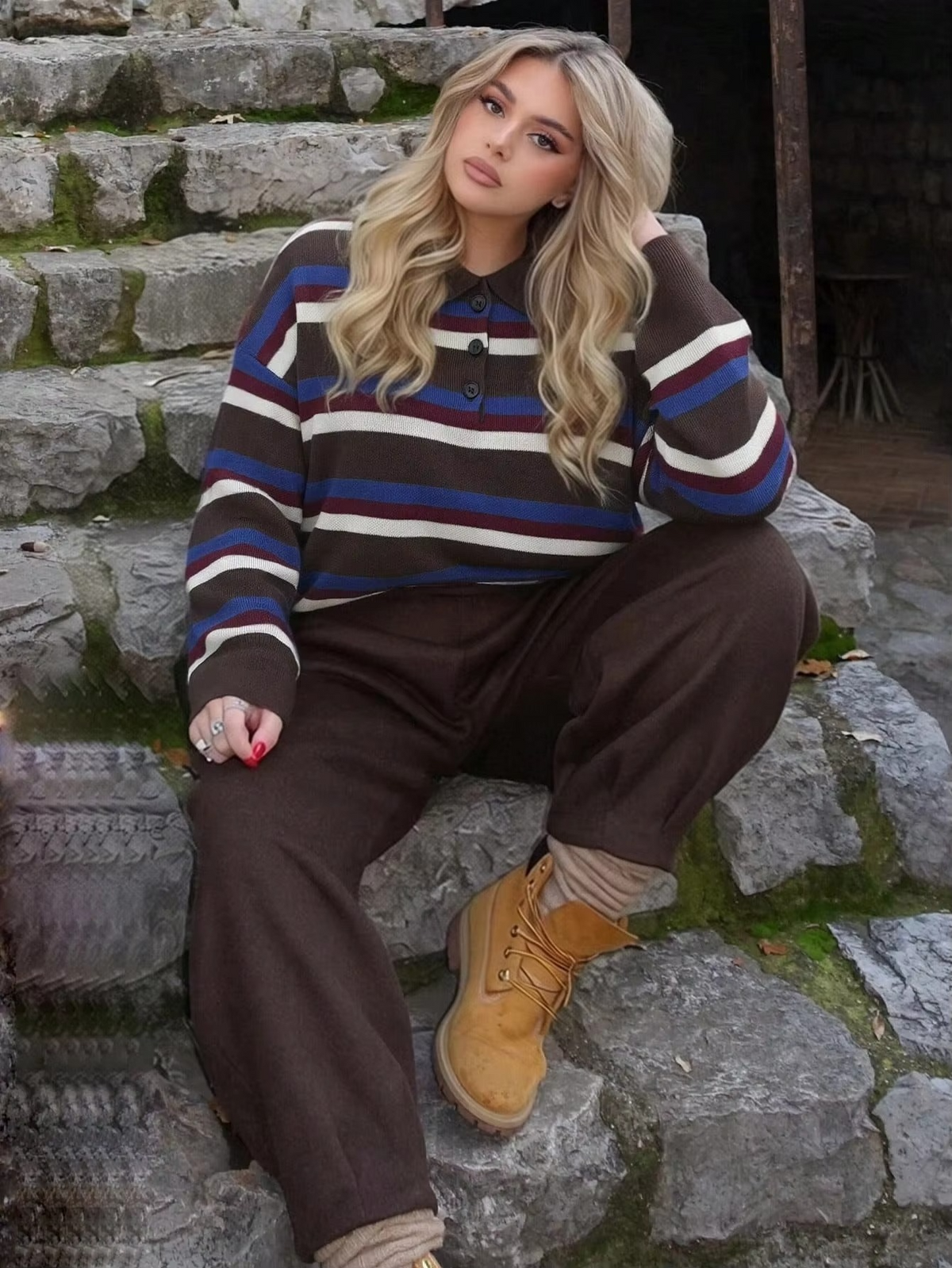 Classic Preppy Striped Women's Sweater