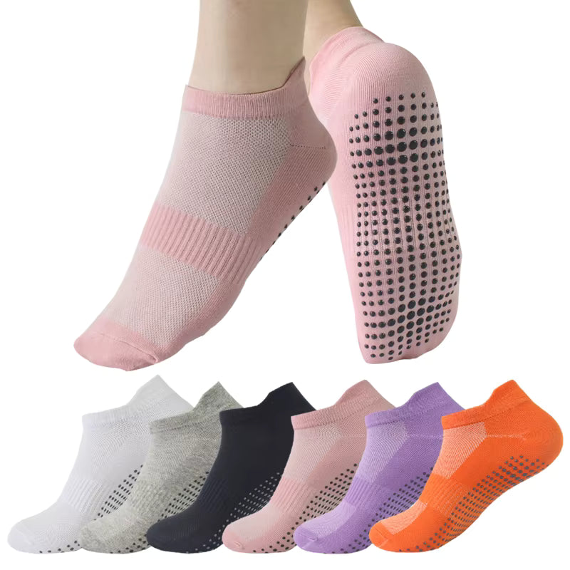 SilkHaven™ No-Slip Invisible Socks – 6 Pcs