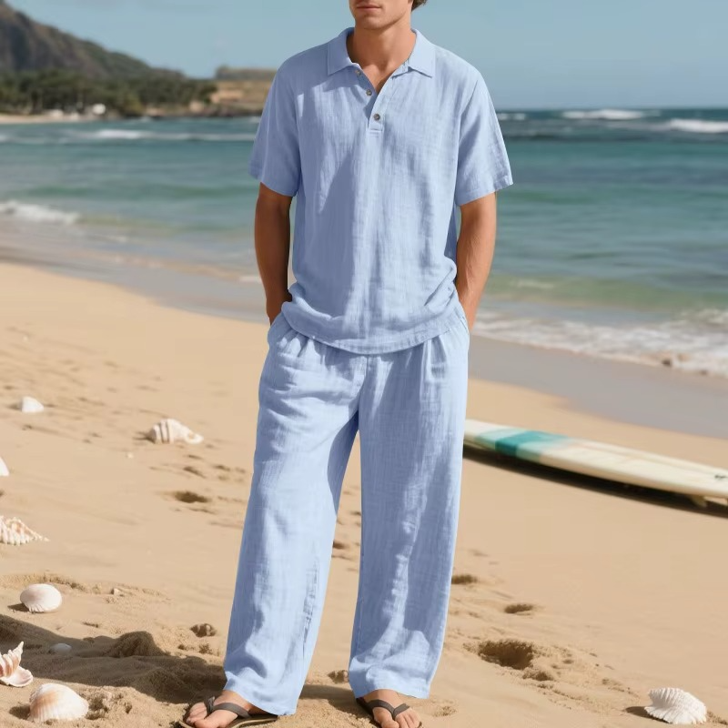 Men’s Casual Linen Two-Piece Set