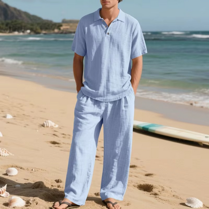 Men’s Casual Linen Two-Piece Set