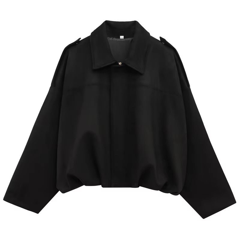 Women's Bomber Jacket Lapel Long Sleeve