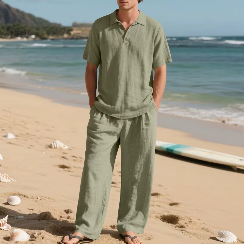 Men’s Casual Linen Two-Piece Set
