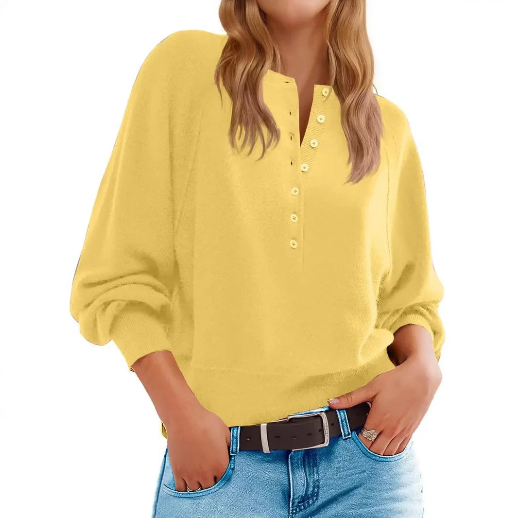 CozyHenley™ Women’s Lantern Sleeve Knit Pullover