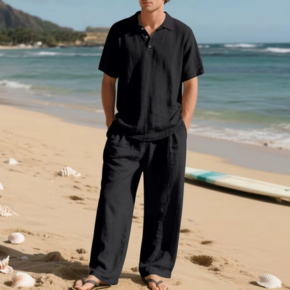 Men’s Casual Linen Two-Piece Set