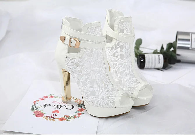 Lustra™ Mesh Platform Heels