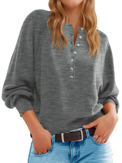 CozyHenley™ Women’s Lantern Sleeve Knit Pullover
