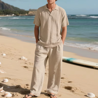 Men’s Casual Linen Two-Piece Set