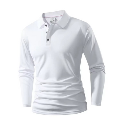 Men’s Casual Long Sleeve Polo – Turn-Down Collar Business Shirt