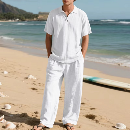 Men’s Casual Linen Two-Piece Set