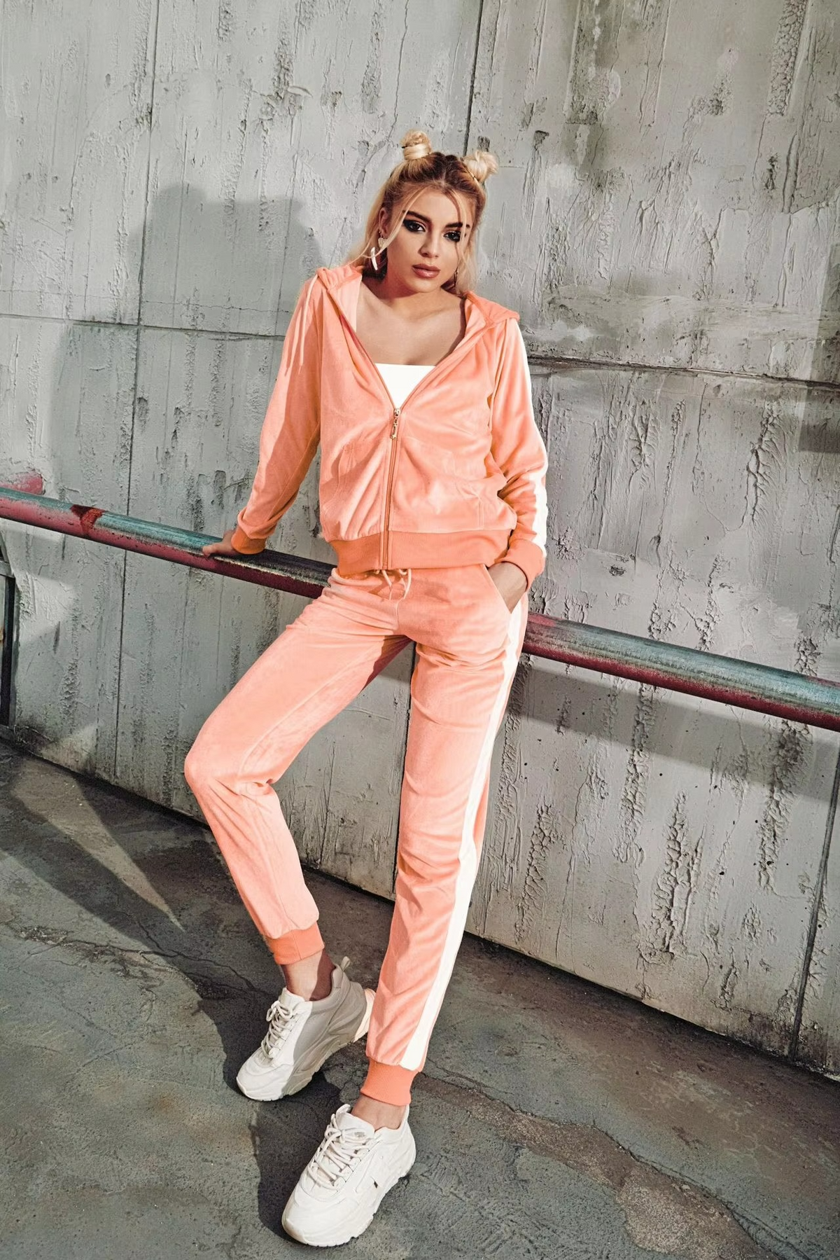 Luxe Velvet Zip-Up Tracksuit Set