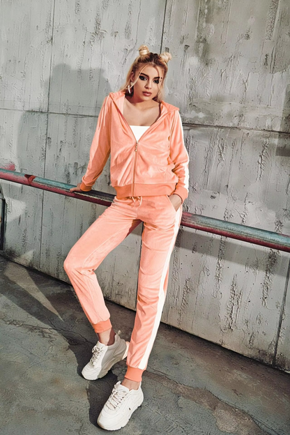 Luxe Velvet Zip-Up Tracksuit Set