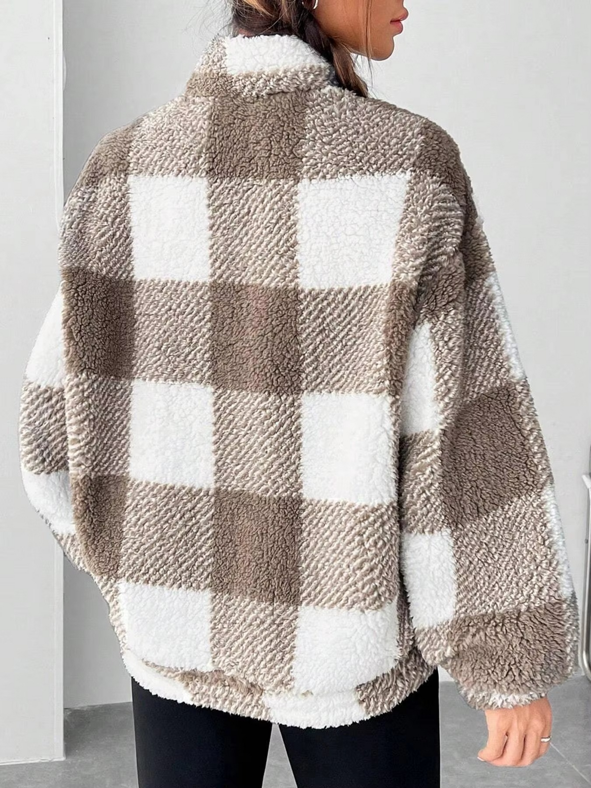 Cozy Plaid Sherpa Quarter-Zip