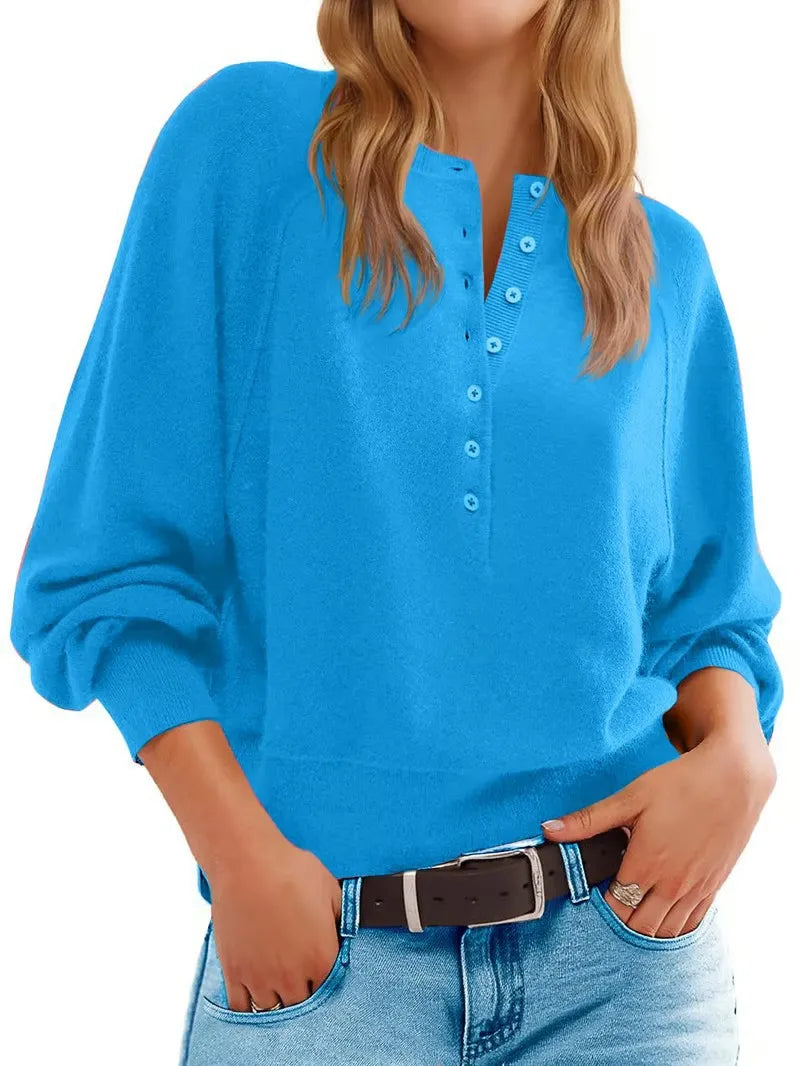 CozyHenley™ Women’s Lantern Sleeve Knit Pullover