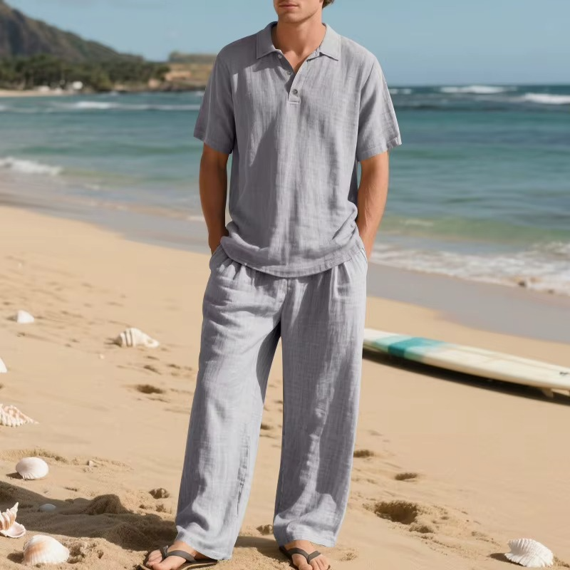 Men’s Casual Linen Two-Piece Set