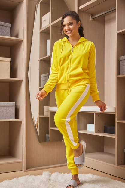 Luxe Velvet Zip-Up Tracksuit Set
