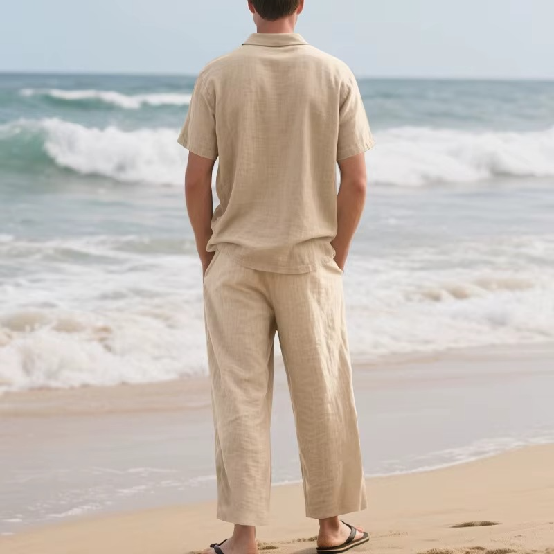 Men’s Casual Linen Two-Piece Set