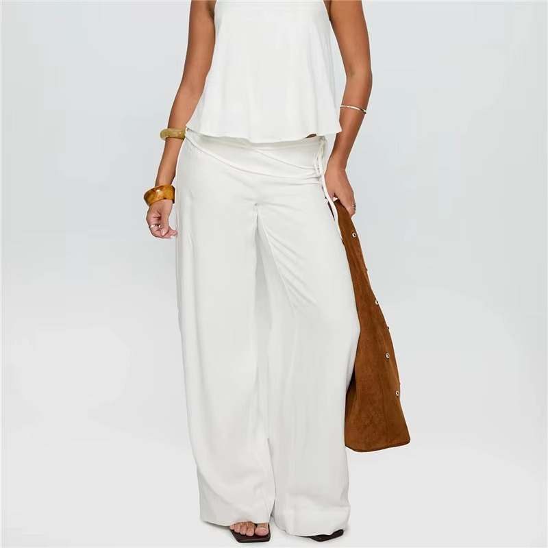 Loose Fit Wide Leg Linen Pants