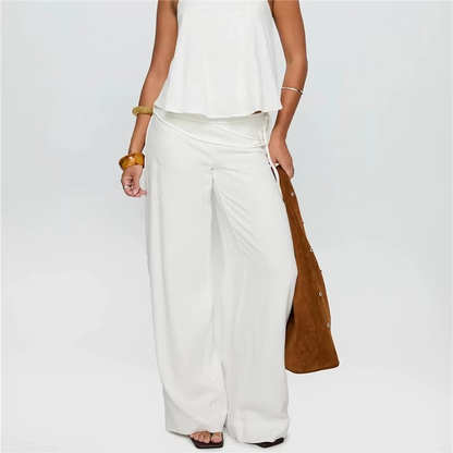 Loose Fit Wide Leg Linen Pants