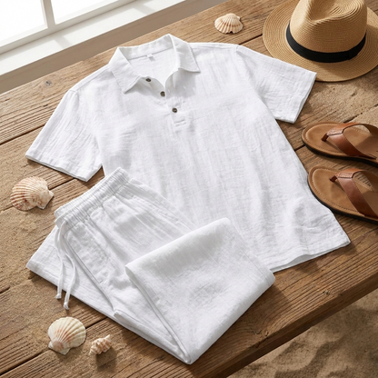 Men’s Casual Linen Two-Piece Set
