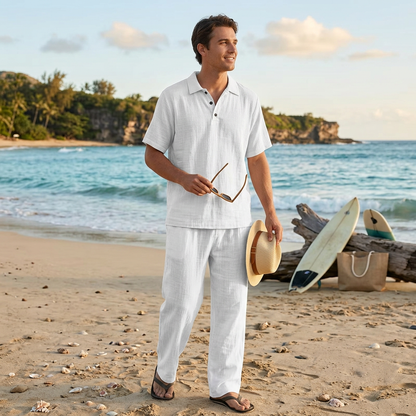 Men’s Casual Linen Two-Piece Set