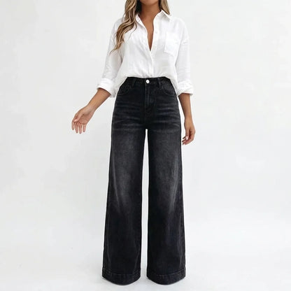 High-Waisted Wide-Leg Jeans
